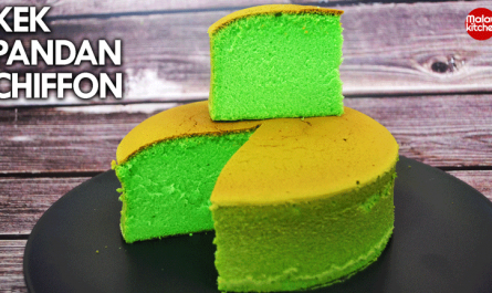 kek pandan chiffon gebu dan lembut